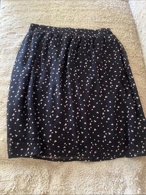 Classic Black Skirt with Pink Triangle Print - Women's Skirt
